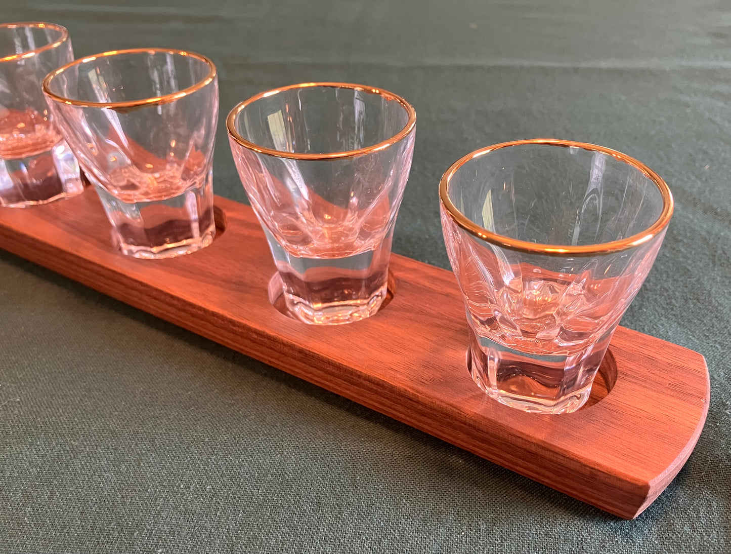 Walnut 5-Hole Shot Glass/Tealight Candle Holder