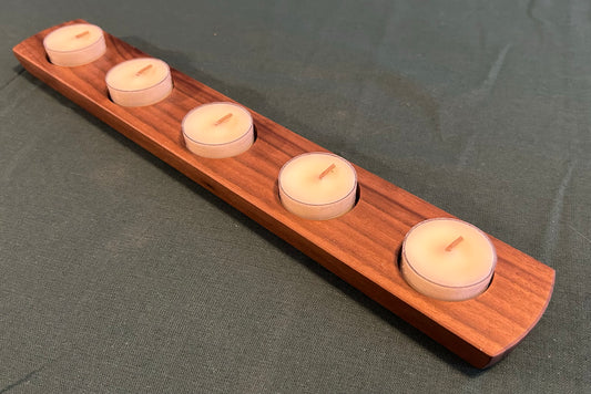 Walnut 5-Hole Tealight Candle Holder