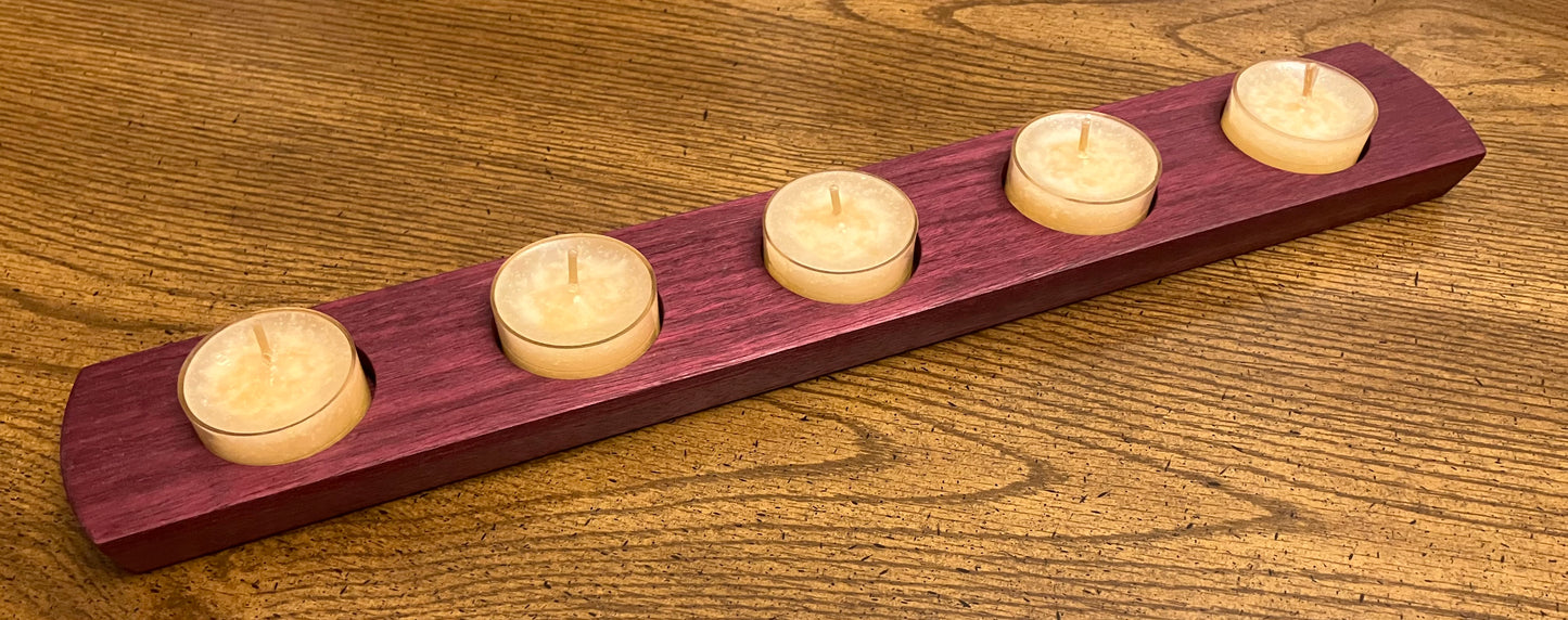 Purpleheart 5-Hole Tealight Candle Holder