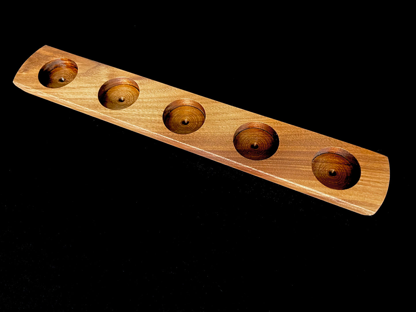 Walnut 5-Hole Tealight Candle Holder